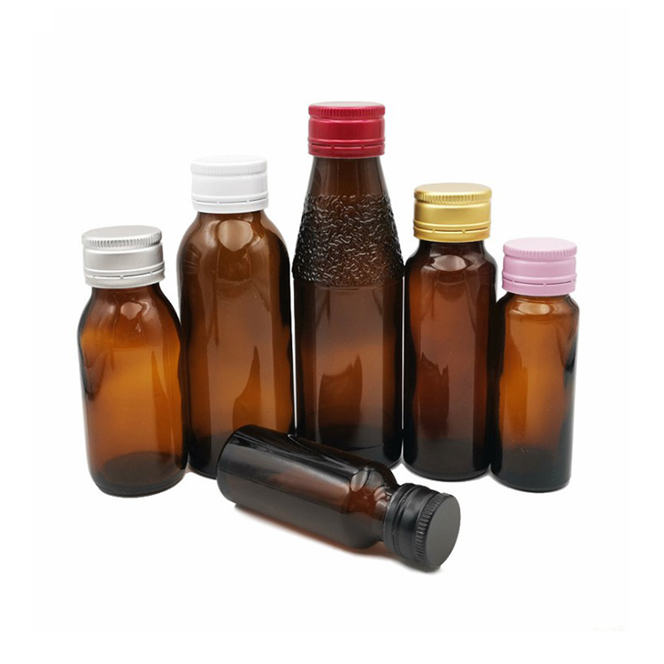 Бурштинова лікарська скляна пляшка для енергетичних напоїв (5)