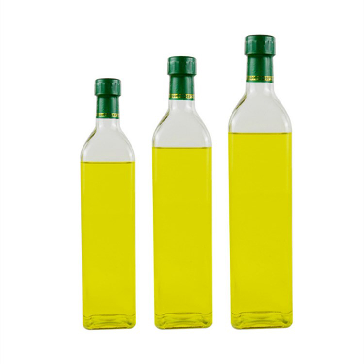 Ampolla quadrada d'oli d'oliva transparent de 500 ml (2)