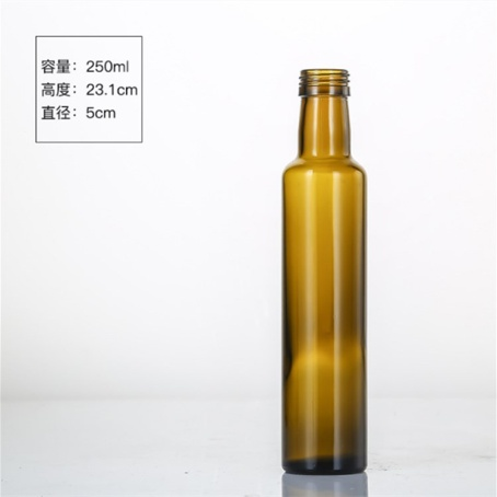 Apaļas formas tukša stikla pudele 250 ml olīveļļai (4)