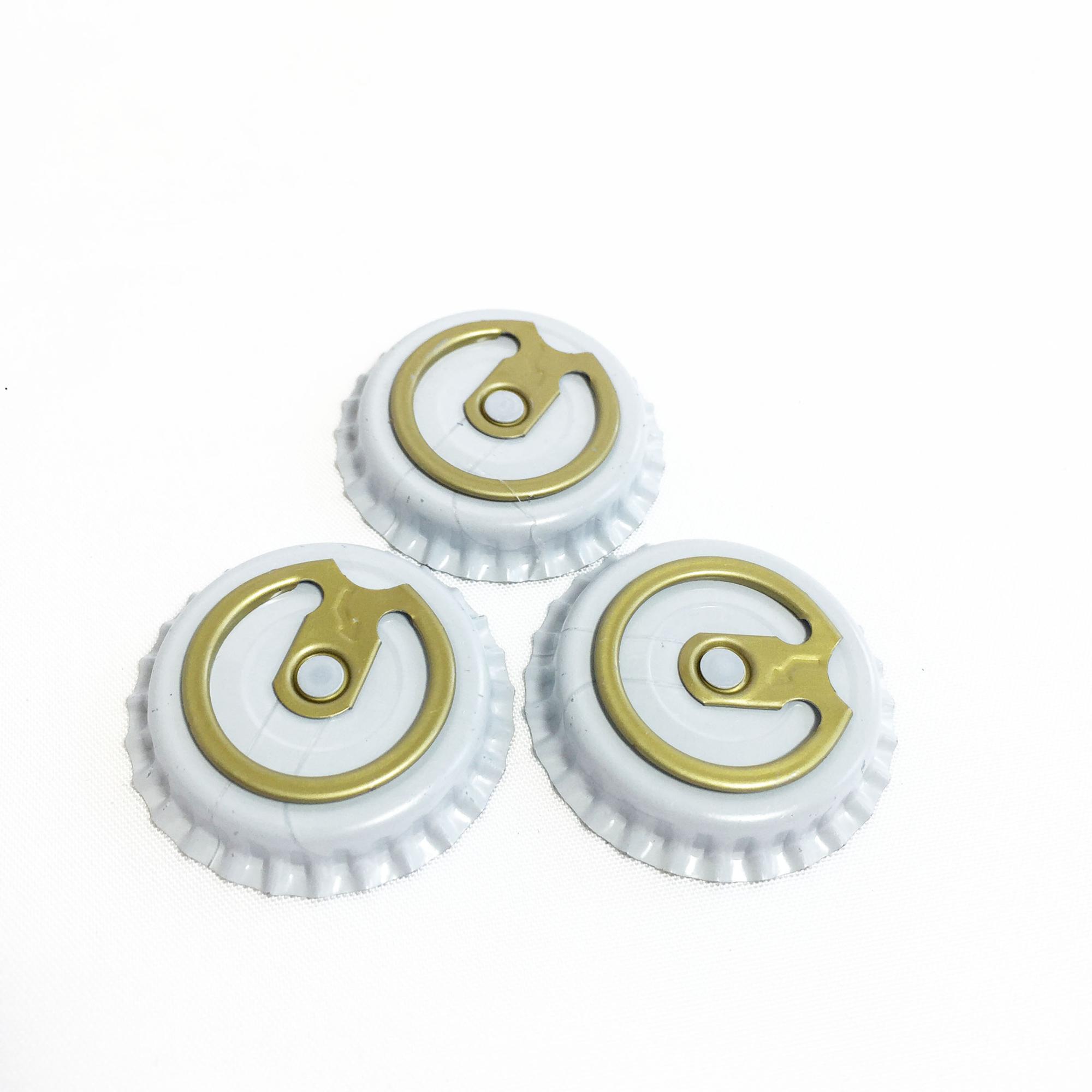 26mm Easy Open Ring Pull Crown Cap for Beer Juice Soda Glass Bottle
