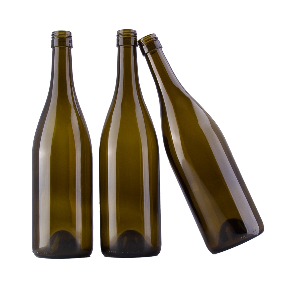 Burgundy Wine Bottle Packaging Solutions Cork Finish, Screw Cap
